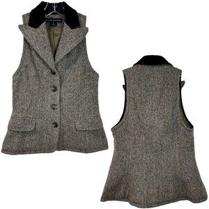 Ralph Lauren - Women’s Herringbone Vest, Wool, Classic Equestrian - Brown Size 4
